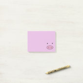 Kute Varken, Kleine Varken, Varkenshaar, Roze Vark Post-it® Notes (Op bureau)