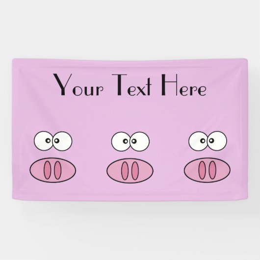 Kute Varken, Kleine Varken, Varkenshaar, Roze Vark Spandoek (Horizontaal)