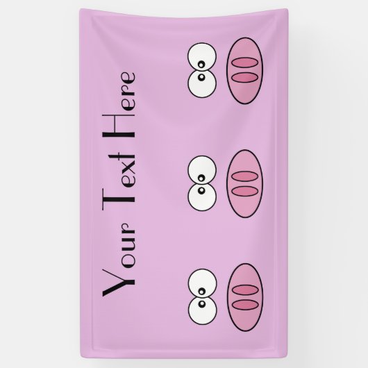 Kute Varken, Kleine Varken, Varkenshaar, Roze Vark Spandoek (Verticaal)