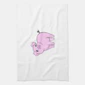 Kute Varken, Kleine Varken, Varkenshaar, Roze Vark Theedoek (Verticaal)