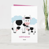 Kute verjaardagskaart met kat die bloemen aanbiedt kaart (Achterkant)