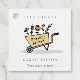 Kute vers geïmpliceerd geel Baby shower met karton Bedankjes Labels