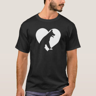 Kute Vintage die houdt van Dogs Black Dog White He T-shirt