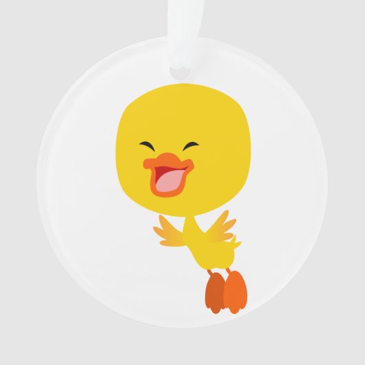 Kute vliegende Cartoon Ducking Acrylversiering Ornament (voorkant)