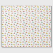 Kute vlinders in pastelkleuren op wit cadeaupapier (Vlak)