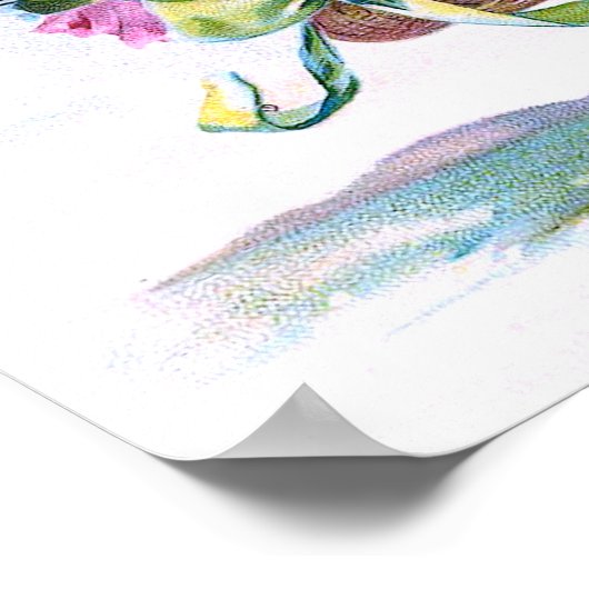 Kute vogels en bloemen bloemen poster (Hoek)