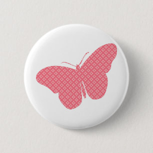 Kute vrouwelijke vlinder ronde button 5,7 cm