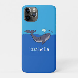 Kute walvis en kalveren cartoon iPhone 11 pro hoesje