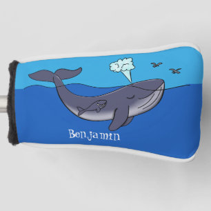 Kute walvis en kalveren cartoon golfheadcover