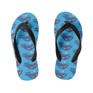 Kute walvis en kalveren cartoon kinder teenslippers