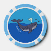 Kute walvis en kalveren cartoon poker chips (Achterkant)