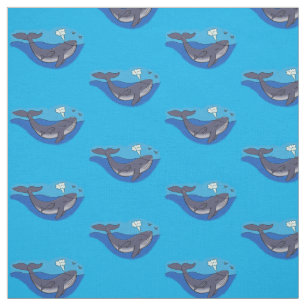 Kute walvis en kalveren cartoon stof
