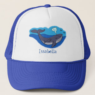 Kute walvis en kalveren cartoon trucker pet