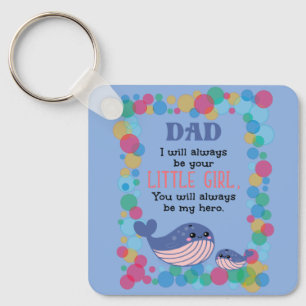 Kute walvis papa Ik zal altijd je kleine meisje zi Sleutelhanger