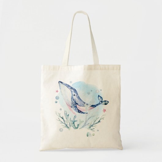 Kute walvissen en koraalsamenstelling 2 canvas tas (Voorkant)