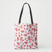 Kute watermeloen canvas tas - met de hand geschild