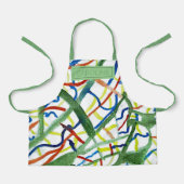 Kute Waterverf Abstracte schaduwen van groen patro Schort (Voorkant)