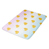 Kute waterverf gele eendenpatroon blauwe gradiënt badmat (Gekanteld)