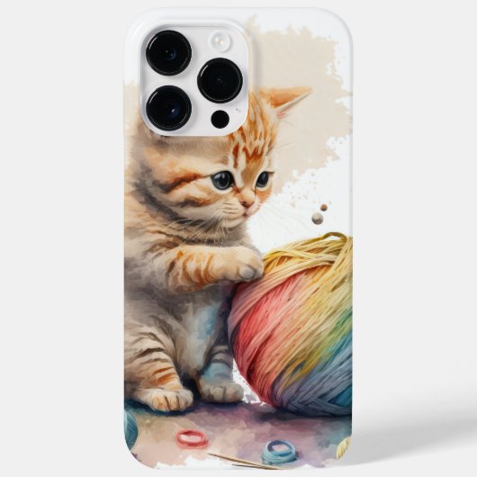 KUTE WATERVERF KITTEN MET BAL VAN GARENS Case-Mate iPhone CASE (Achterkant)