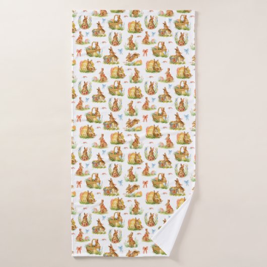Kute waterverf-oosterkonijnen bad handdoek (Badhanddoek)