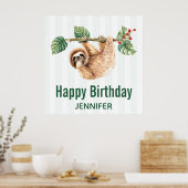 Kute Waterverf op zaterdag Poster (Keuken)