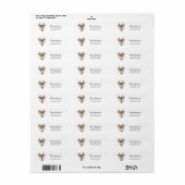 Kute Waterverf Reindester Return Address Etiket (Full Sheet)