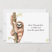 Kute Waterverf Sloth Laten we de verjaardag uithan Kaart (Achterkant)