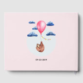 Kute Waterverf Sloth Moeder and Name Baby shower Gastenboek (Achterkant)