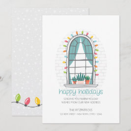 Kute We hebben een nieuwe House Flat Holiday Card  Feestdagenkaart