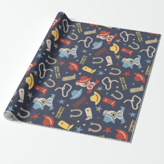 Kute Western Baby Cowboy Beer Wrapping Paper Cadeaupapier