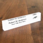 Kute Whale met aangepaste tekst Naambordje (Zijkant)