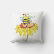 Kute Whimsical Bee op een Bloem
