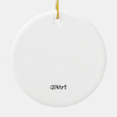 Kute Whimsical Red Ladybug op een witte trap Keramisch Ornament (Achterkant)