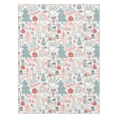 Kute Whimsical Santa Tree Patroon Roze Tafelkleed (Voorkant)