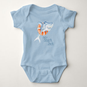 Kute whimsy waterverf baby haaienreddingsver romper