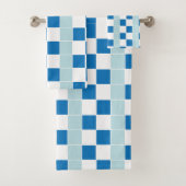Kute White Blue Checkerboard Bad Handdoek (Insitu)