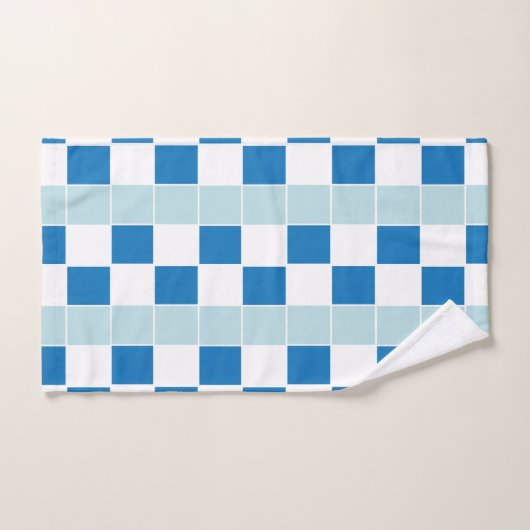 Kute White Blue Checkerboard Bad Handdoek (Handdoek)