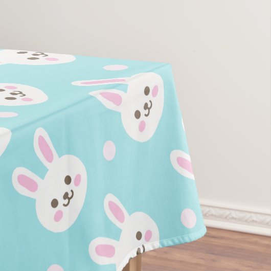 Kute White Bunnies Pattern Easter | Tablecloth Tafelkleed (Voorbeeld)
