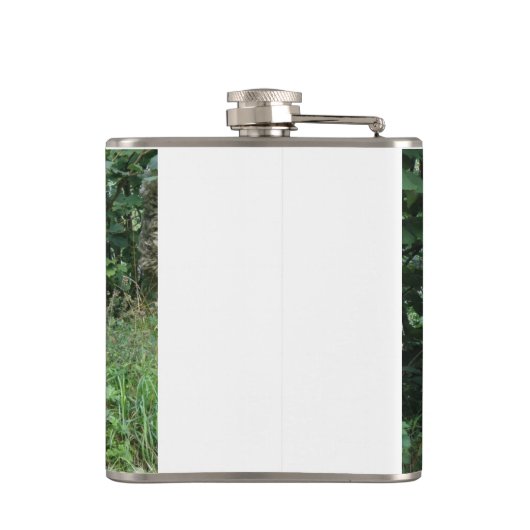 Kute White Fluffy Sheep Eating Flask Heupfles (Achterkant)