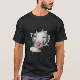 Kute White Pitbull Face Inside Ge T-shirt