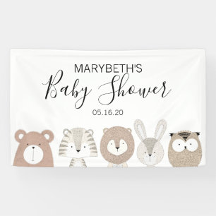 Kute Wilde Dieren Baby shower Banner