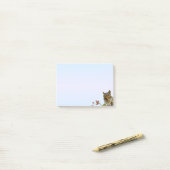 Kute wilde eekhoorn op lichtblauwe gradiënt post-it® notes (Op bureau)