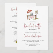 Kute Wine die Bachelorette weekend smaakt Kaart (Voorkant / Achterkant)