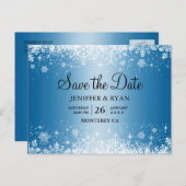 Kute winter bruiloft behalve datum briefkaart (Voorkant / Achterkant)