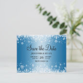 Kute winter bruiloft behalve datum briefkaart (Staand voorkant)