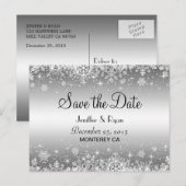 Kute winter bruiloft behalve datum briefkaart (Voorkant / Achterkant)