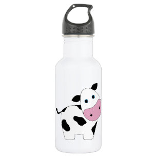 Kute witte koe waterfles 