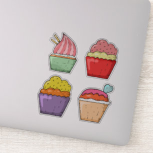 Kute-woestijnset van 4-laptop-Stickers Sticker