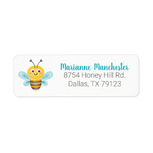 Kute Yellow bee Return Address Label