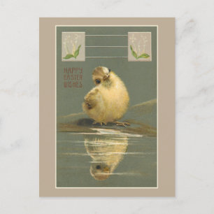 Kute Yellow Easter Chick Feestdagenkaart